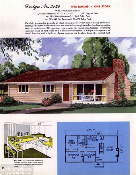 prefab house plans 1950s